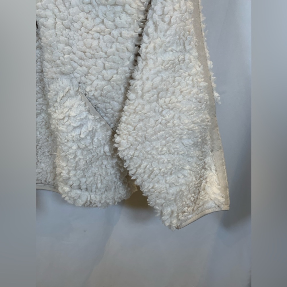 Abercrombie Fitch Women's Sherpa Zip Sweater in Cream White Size Small - Picture 6 of 8